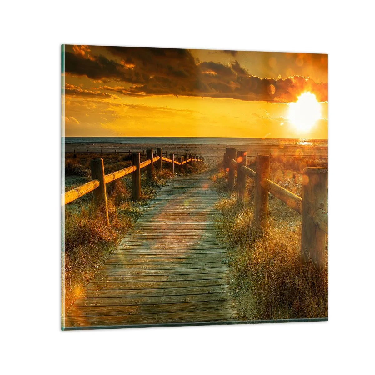 Impression sur verre - Image sur verre - Baigné dans le vieil or - 40x40 cm