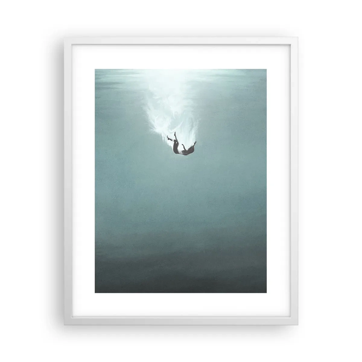 Affiche dans un cadre blanc - Poster - Dans les bras de l'océan - 40x50 cm