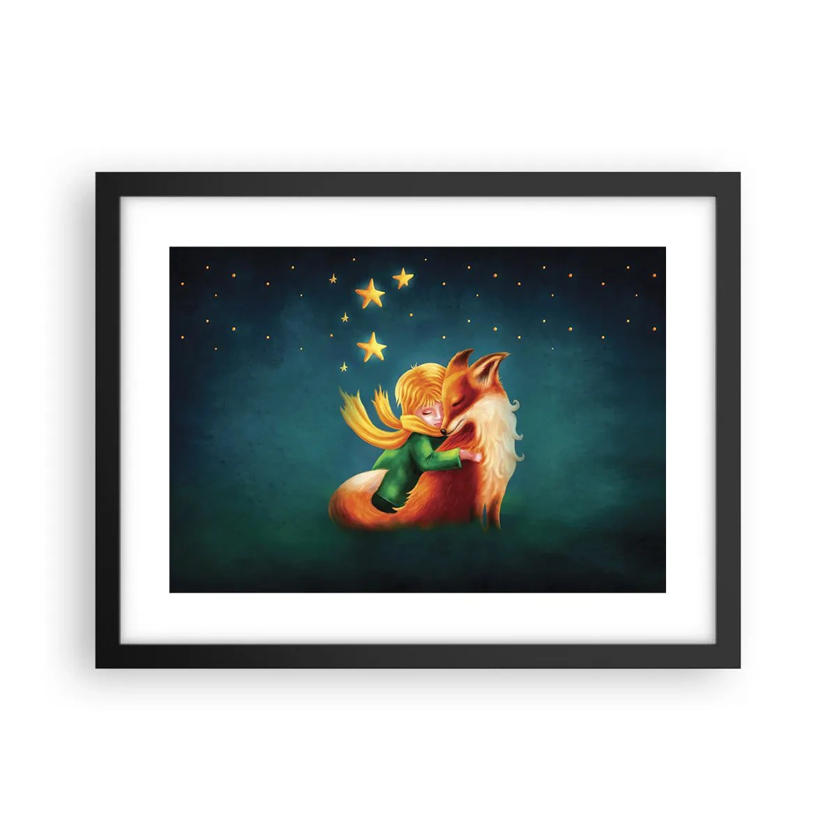 Affiche dans un cadre noir - Poster - Petit Prince - 40x30 cm