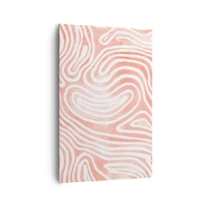 Impression sur toile - Image sur toile - Motif abstrait dans les tons de rose et de blanc - 80x120cm - Dans le labyrinthe de corail - Décoration murale moderne pour le salon et la chambre ARTTOR