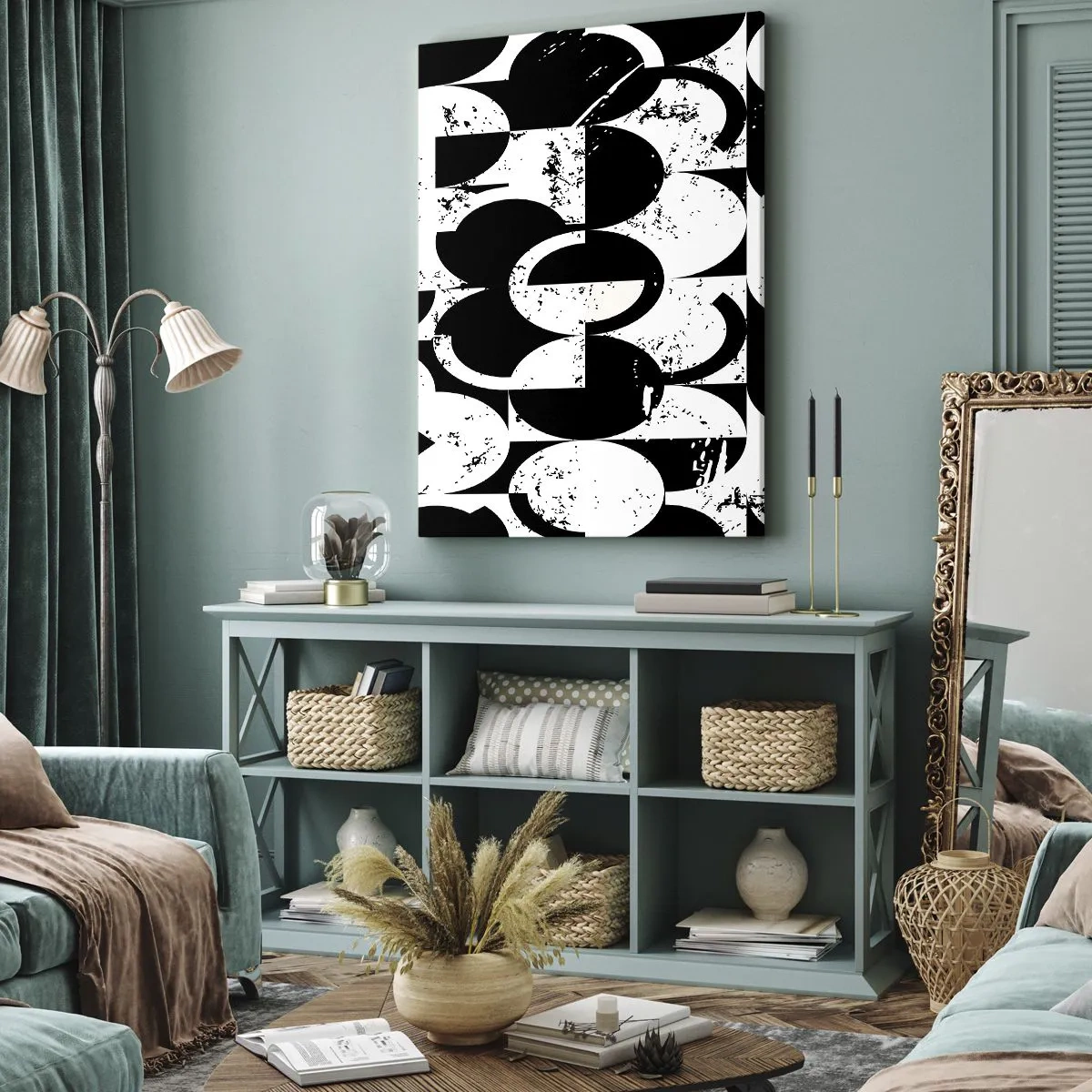 Impression sur toile - Image sur toile - Le blanc est blanc et le noir est noir - 45x80 cm
