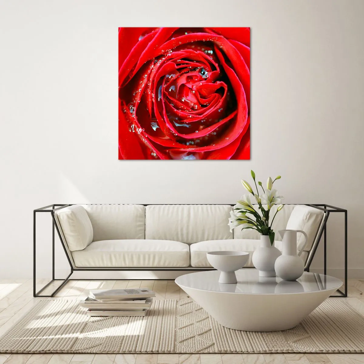 Impression sur verre - Image sur verre - Dans les gouttes de rosée - 40x40 cm