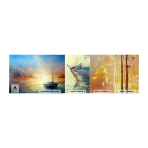 Échantillon De Papier Peint Standard Eco - Dans une baie dorée - Voilier, Paysage, Mer - 100x30 cm