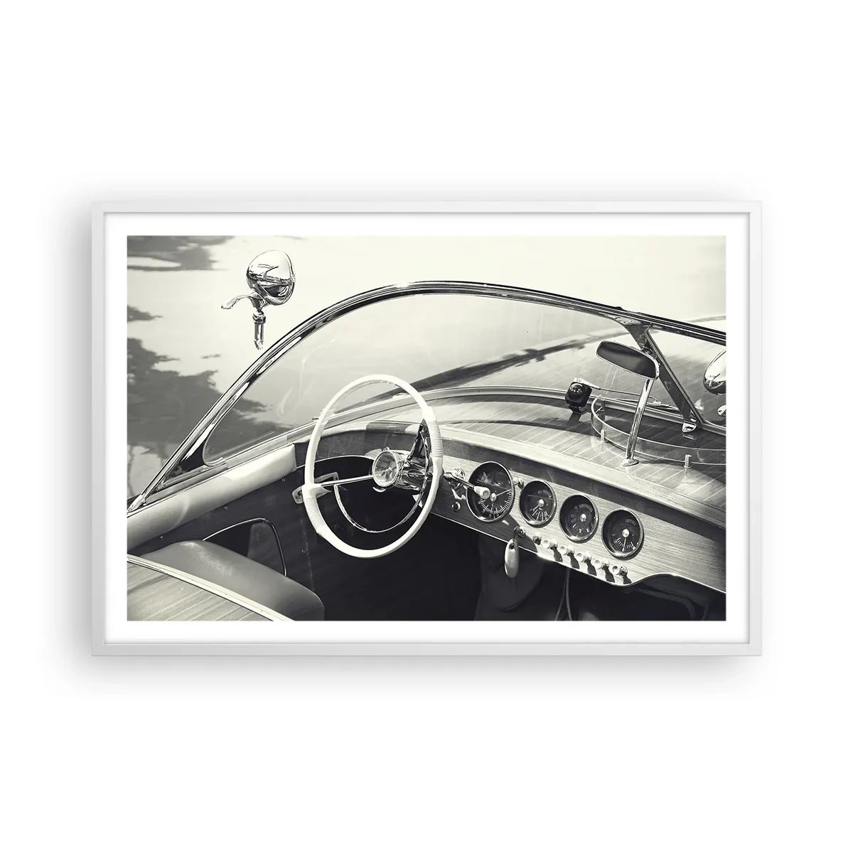 Affiche dans un cadre blanc - Poster - Temps pour riche - 91x61 cm