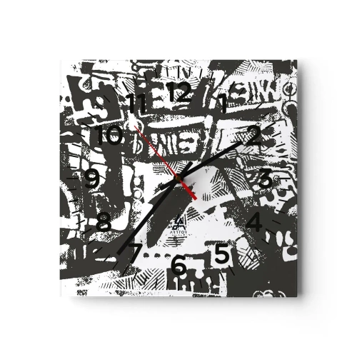Horloge murale - Pendule murale - Ordre ou chaos? - 30x30 cm