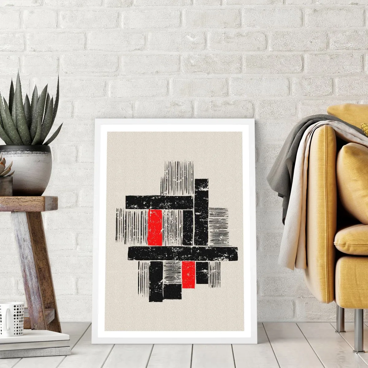 Affiche dans un cadre blanc - Poster - En rouge et noir - 61x91 cm