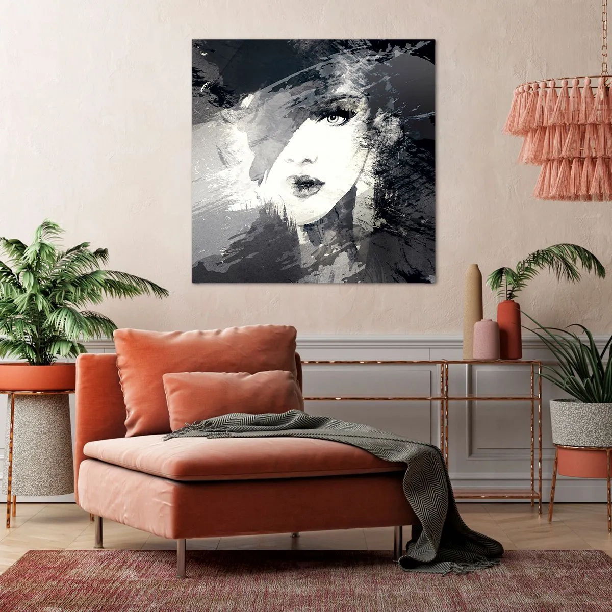 Impression sur toile - Image sur toile - Derrière un voile gris - 50x50 cm