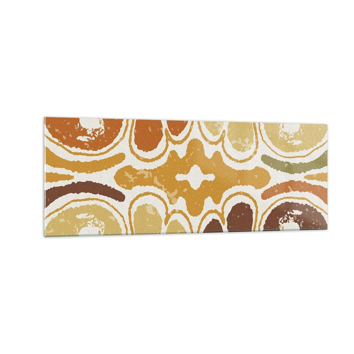 Impression sur verre - Image sur verre - Motifs abstraits chaleureux dans les tons jaunes et bruns - 140x50cm - Abstraction sentimentale - Décoration murale moderne pour le salon et la chambre ARTTOR