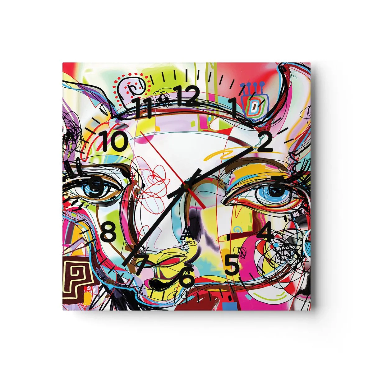 Horloge murale - Pendule murale - La richesse de l'Art du chat - 30x30 cm