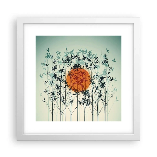 Affiche dans un cadre blanc - Poster - Soleil japonnais - 30x30 cm