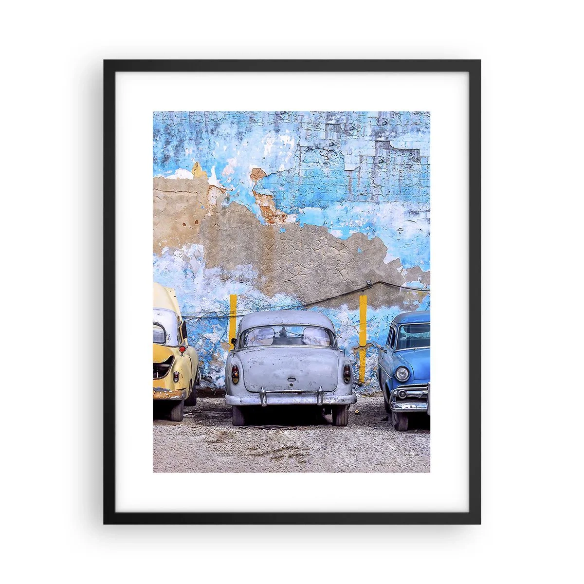 Affiche dans un cadre noir - Poster - Rencontre de vétérans - 40x50 cm