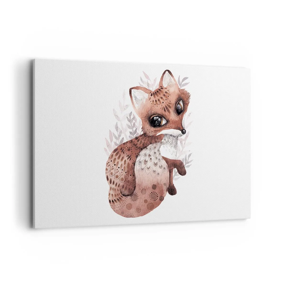 Impression sur toile - Image sur toile - Un joli renard aquarelle sur fond clair - 120x80cm - Seulement à aimer - Décoration murale moderne pour le salon et la chambre ARTTOR
