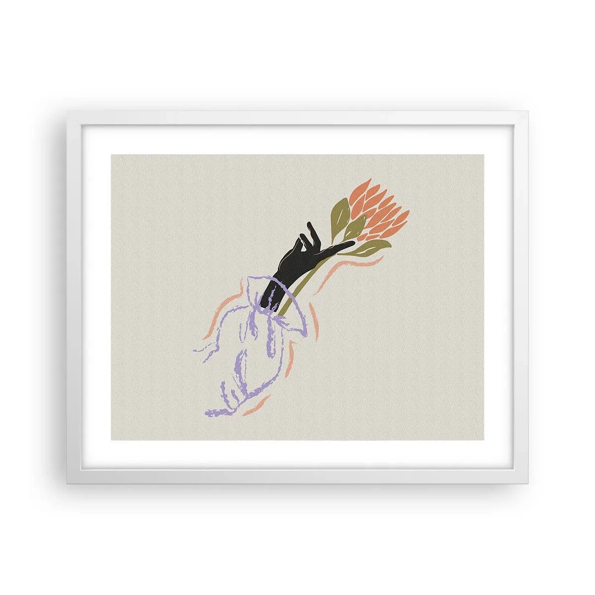 Affiche dans un cadre blanc - Poster - Touche fraternelle - 50x40 cm