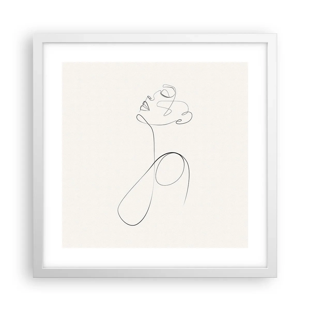 Affiche dans un cadre blanc - Poster - En boucle dans les rêves - 40x40 cm