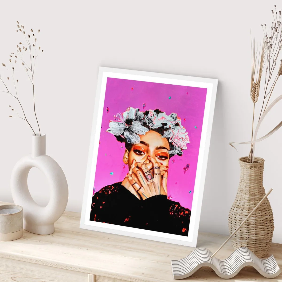 Affiche dans un cadre blanc - Poster - Un peu fou - 40x50 cm