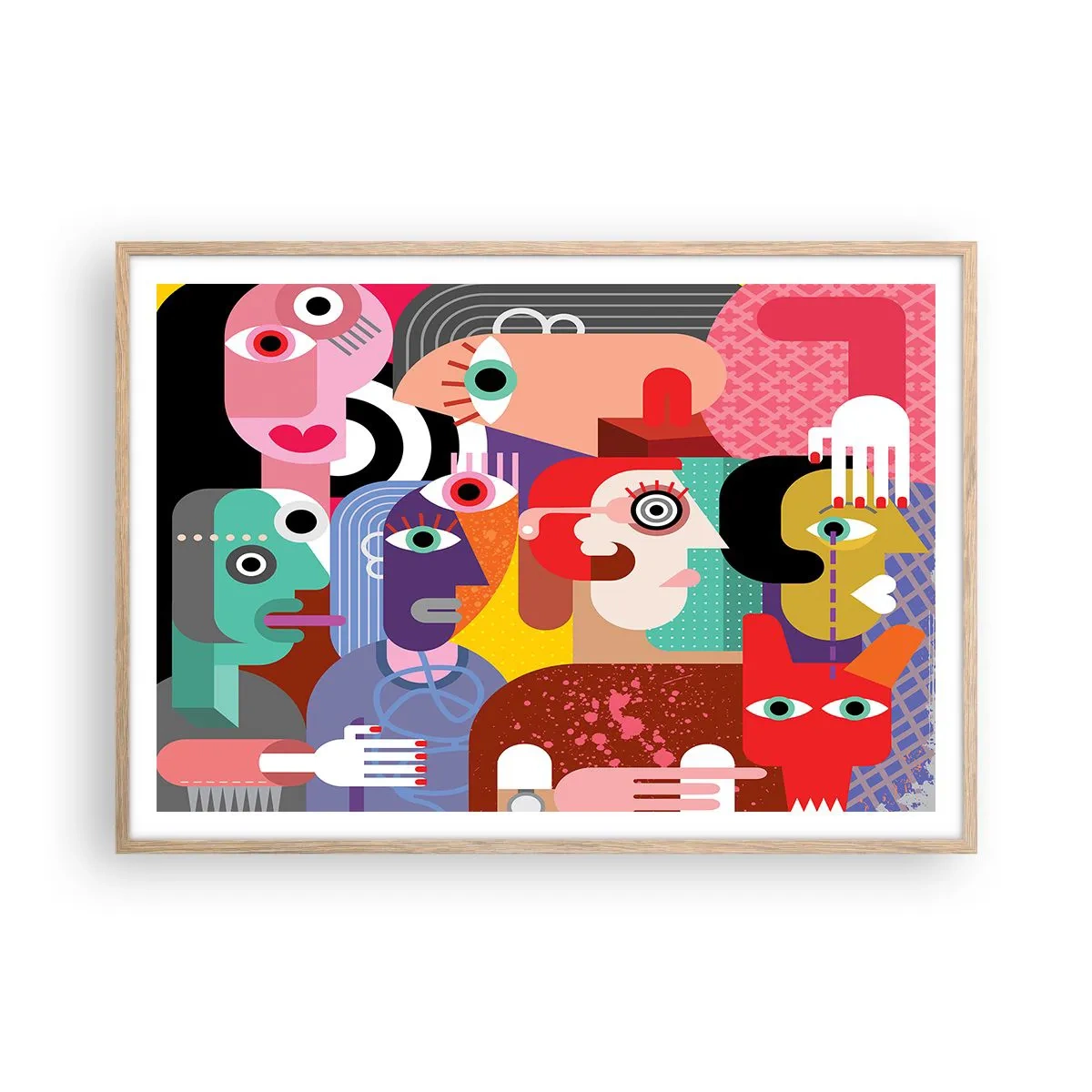 Affiche dans un chêne clair - Poster - Nous par M. Picasso - 100x70 cm