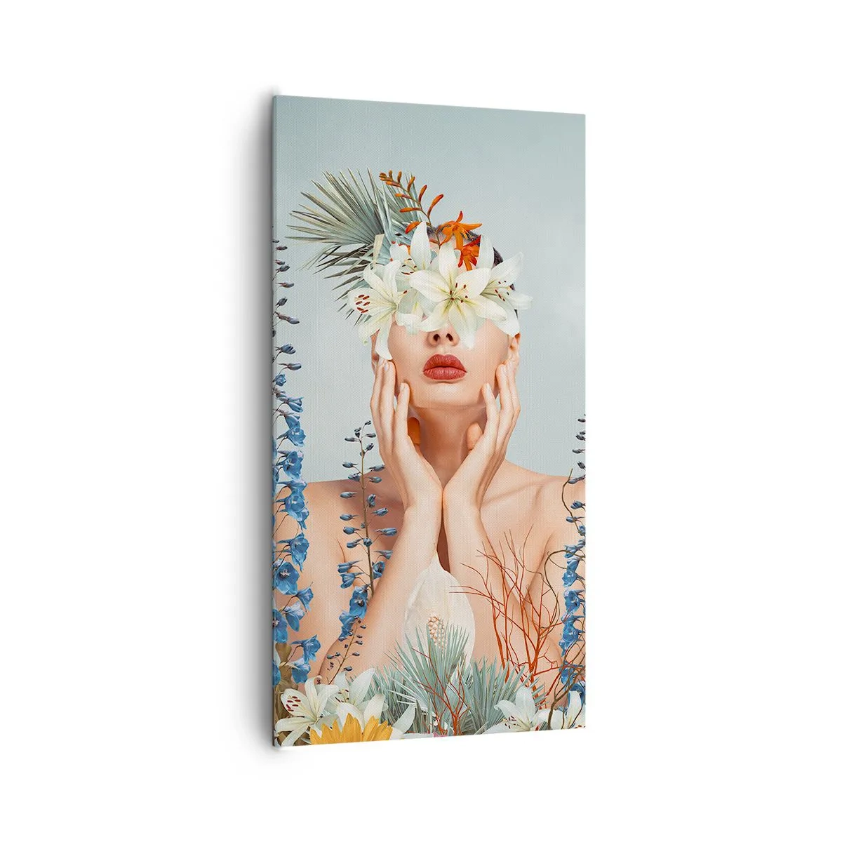 Impression sur toile - Image sur toile - Femme - fleur - 65x120 cm