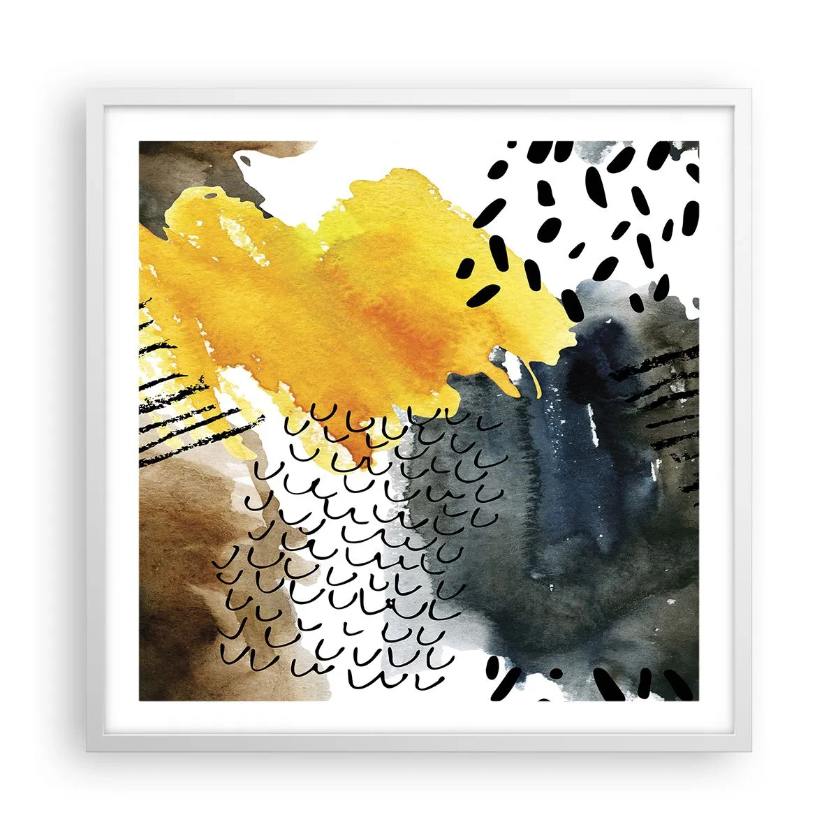 Affiche dans un cadre blanc - Poster - Rencontre des éléments - 60x60 cm