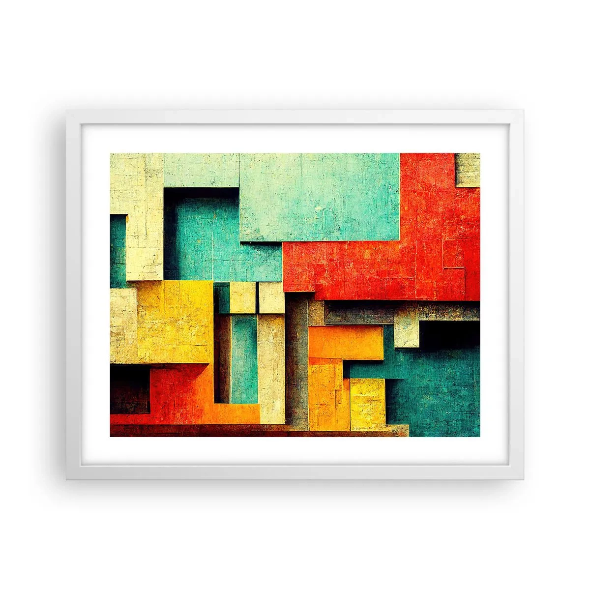 Affiche dans un cadre blanc - Poster - Festival des angles droits - 50x40 cm