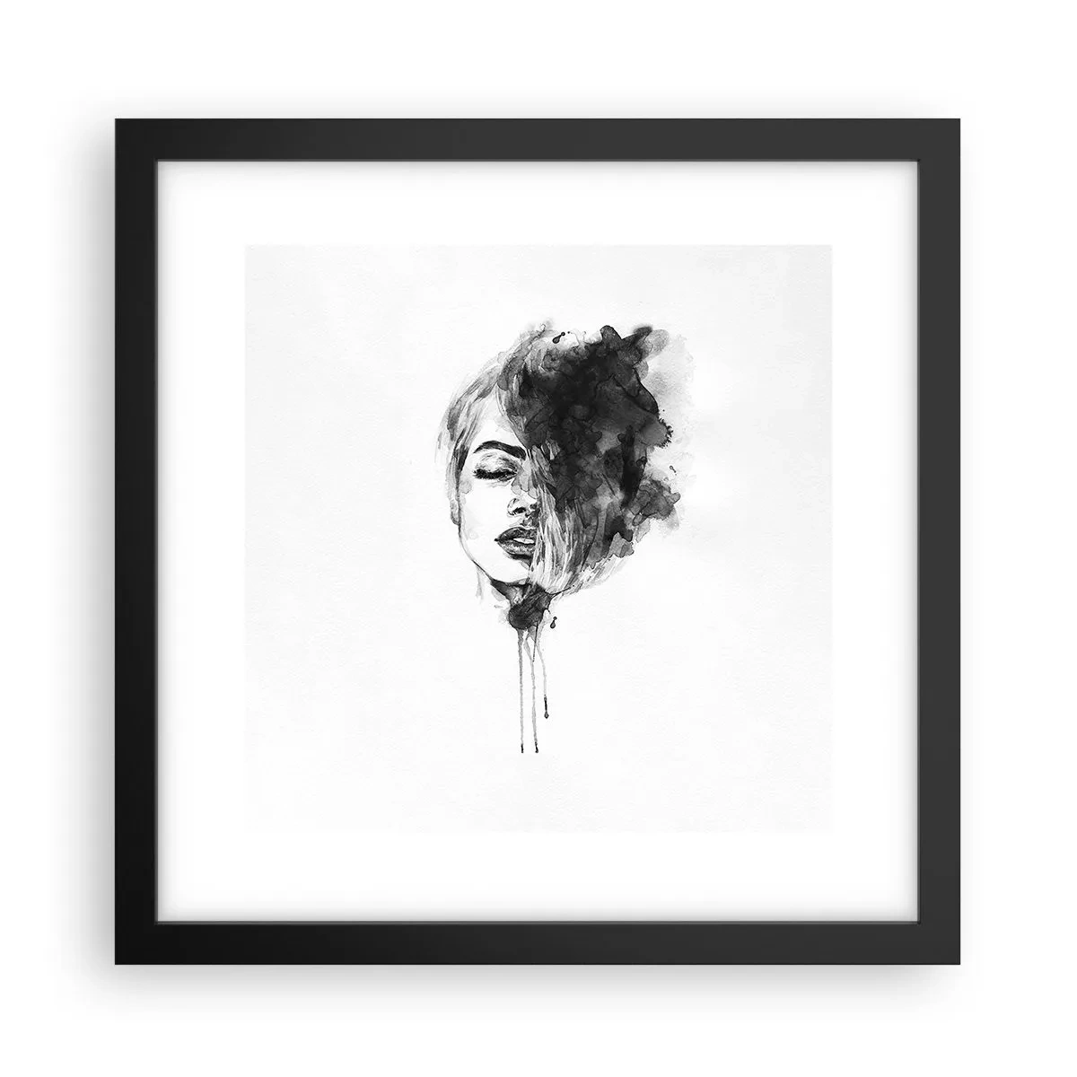 Affiche dans un cadre noir - Poster - De quoi rêve la fille - 30x30 cm