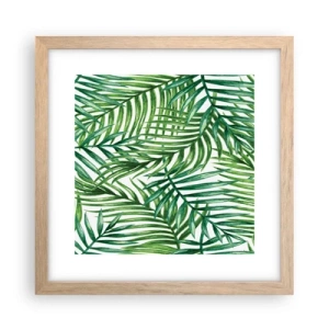 Affiche dans un chêne clair - Poster - Sous la canopée verte - 30x30 cm