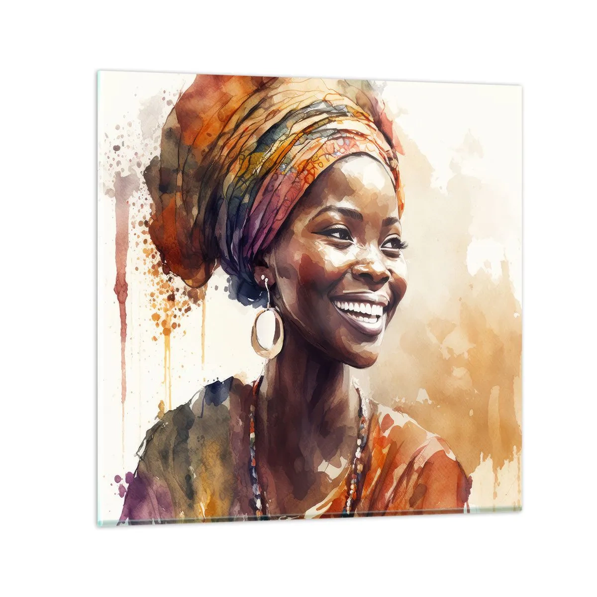 Impression sur verre - Image sur verre - reine africaine - 40x40 cm
