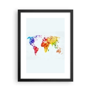 Affiche dans un cadre noir - Poster - Toutes les couleurs du monde - 30x40 cm