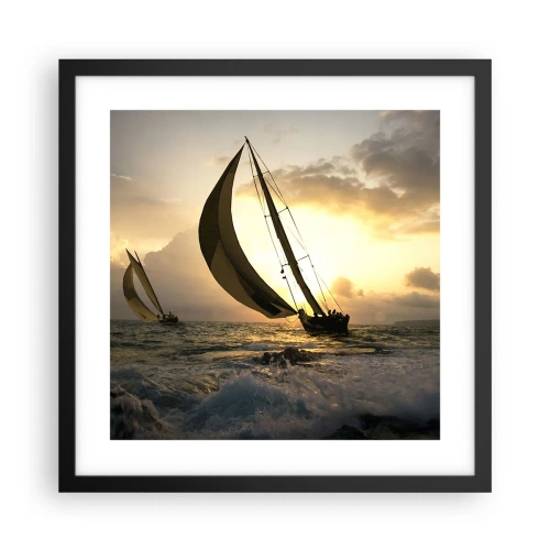 Affiche dans un cadre noir - Poster - Avec le vent et contre le vent - 40x40 cm