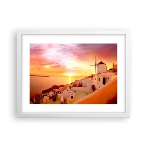 Affiche dans un cadre blanc - Poster - Fondre en blanc et or - 40x30 cm