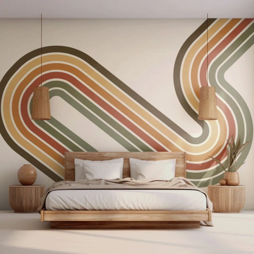 Papier Peint Autocollant Deluxe Sticker - En zig zag vers le but - Abstraction, Morceau, Modèle moderne - 300x210 cm