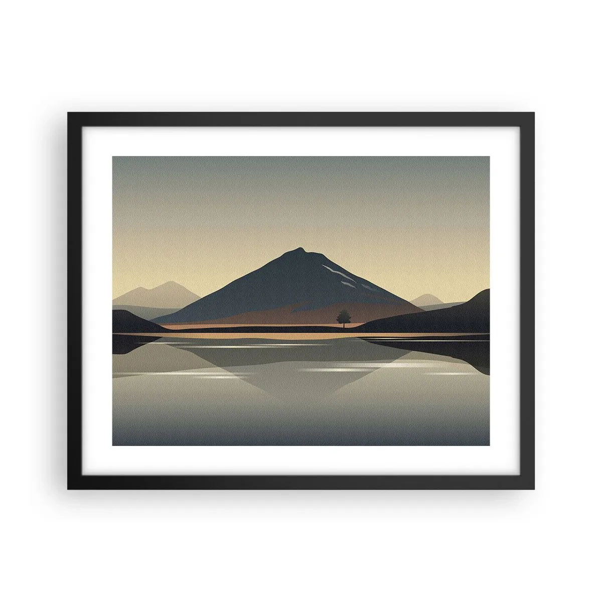 Affiche dans un cadre noir - Poster - Reflet de miroir - 50x40 cm