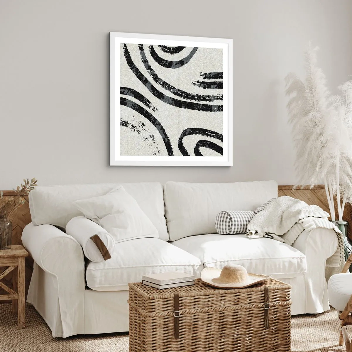 Affiche dans un cadre blanc - Poster - À moitié arrêté - 50x50 cm