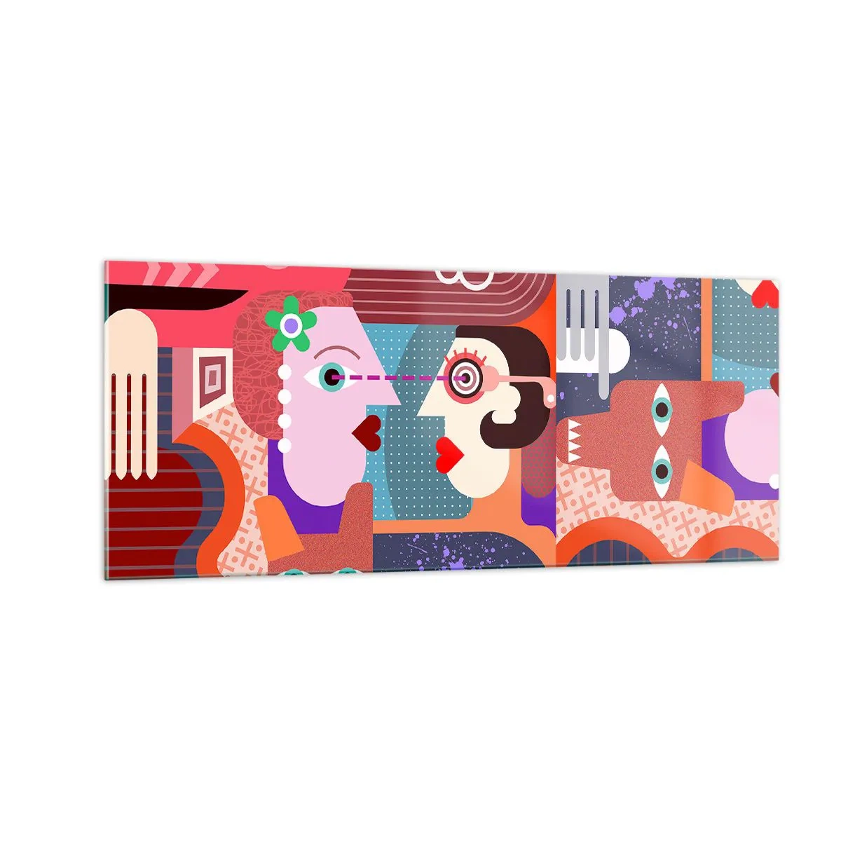 Impression sur verre - Image sur verre - Les yeux dans les yeux - 100x40 cm