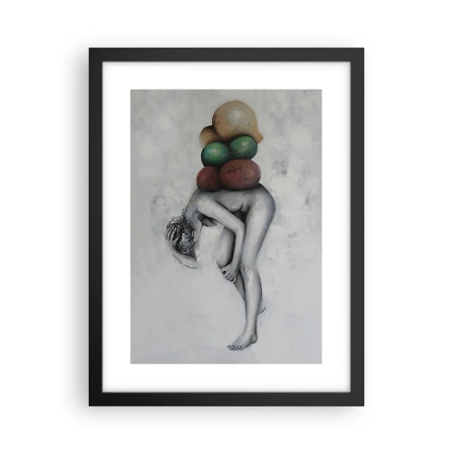 Affiche dans un cadre noir - Poster - Le fardeau de la vie - 30x40 cm