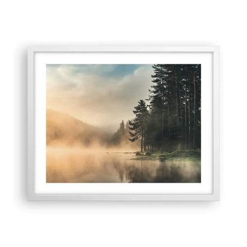 Affiche dans un cadre blanc - Poster - Naissance du jour - 50x40 cm