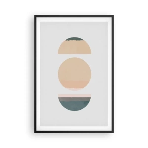 Affiche dans un cadre noir - Poster - Cercles après cercles - 61x91 cm