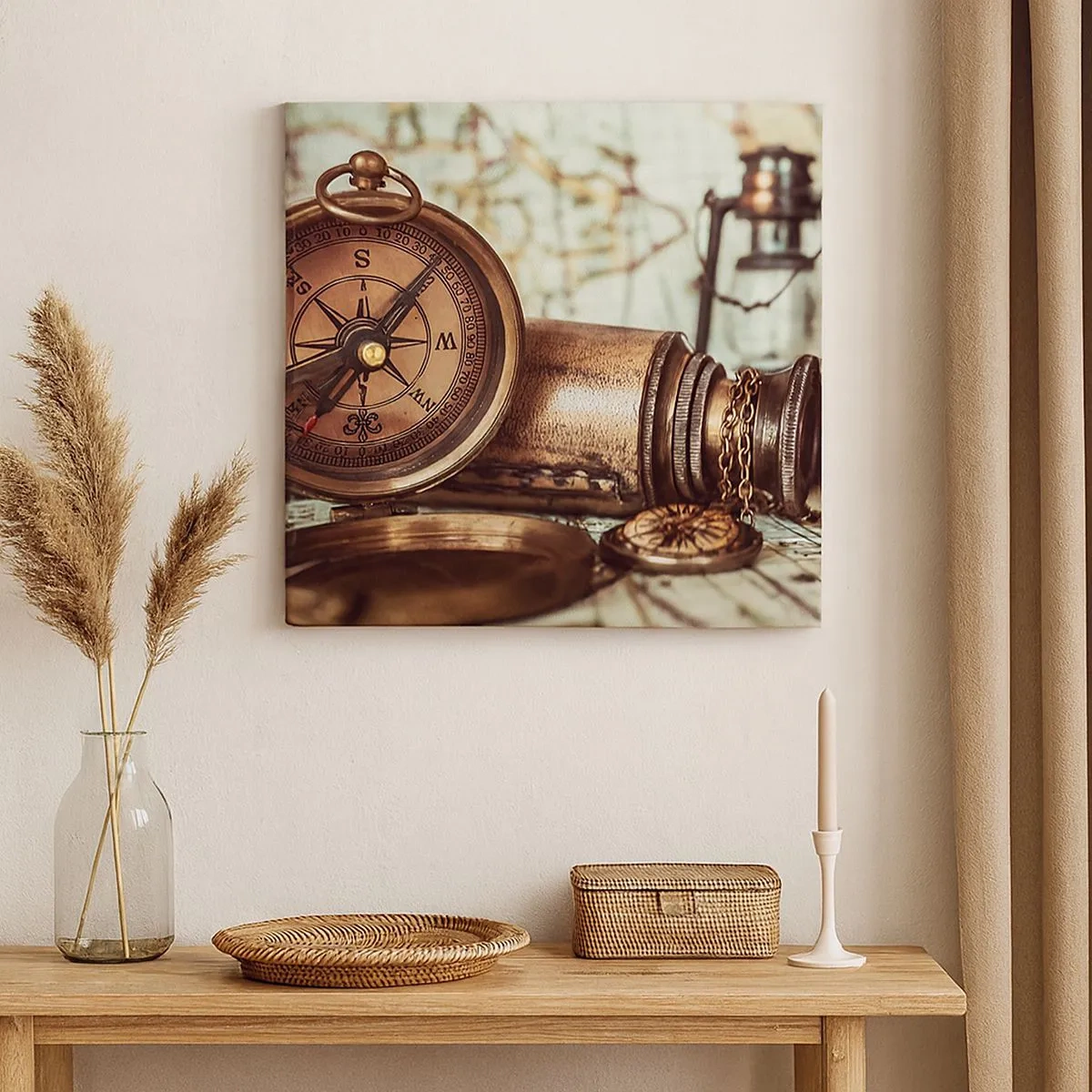 Impression sur toile - Image sur toile - Une aventure de pirates dans les Caraïbes vous attend - 30x30 cm