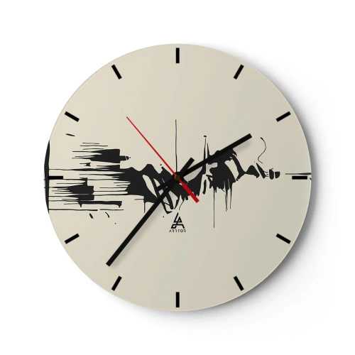 Horloge murale - Pendule murale - Abstraction hâtive - 40x40 cm