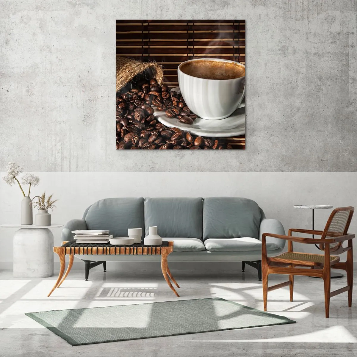 Impression sur verre - Image sur verre - La noirceur du charbon, la clarté de l'ambre - 50x50 cm