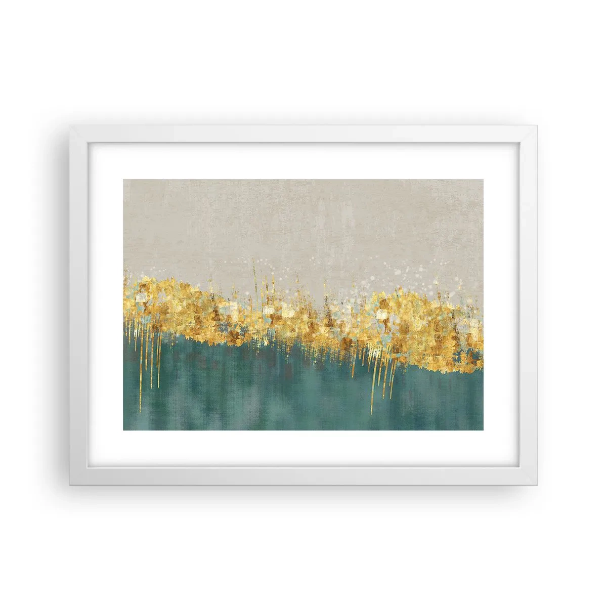 Affiche dans un cadre blanc - Poster - La frontière dorée - 40x30 cm