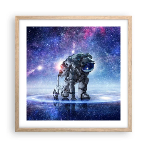Affiche dans un chêne clair - Poster - Le ciel étoilé au dessus de moi - 50x50 cm