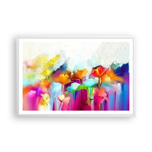 Affiche dans un cadre blanc - Poster - L'arc-en-ciel s'est épanoui - 91x61 cm