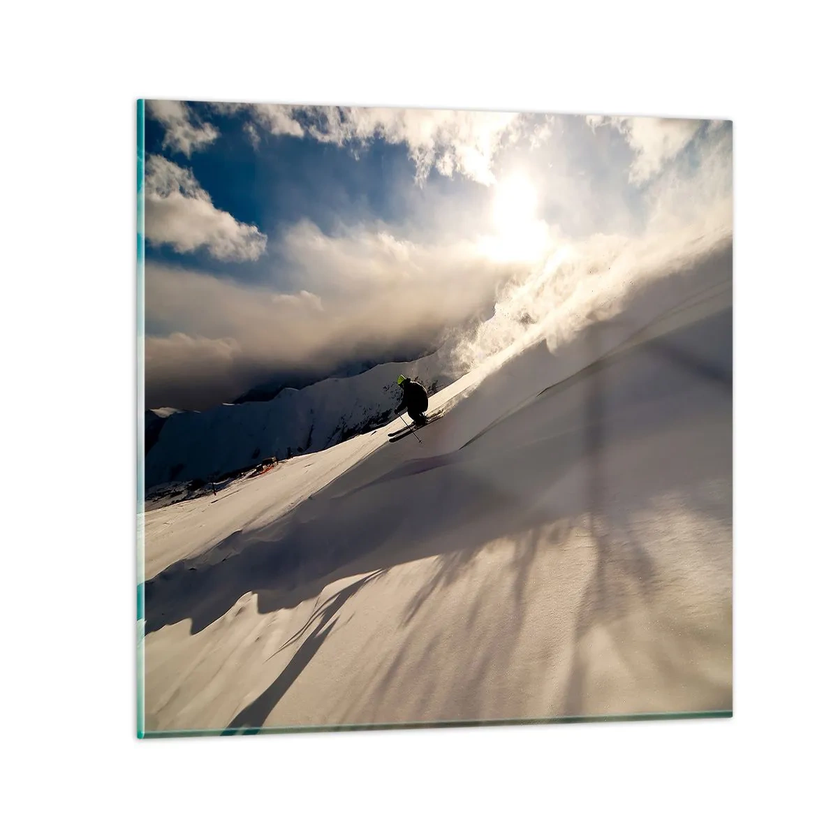 Impression sur verre - Image sur verre - Défi montagne accepté - 40x40 cm