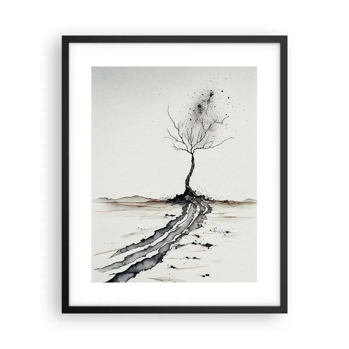 Affiche dans un cadre noir - Poster - Mélancolie hivernale - 40x50 cm