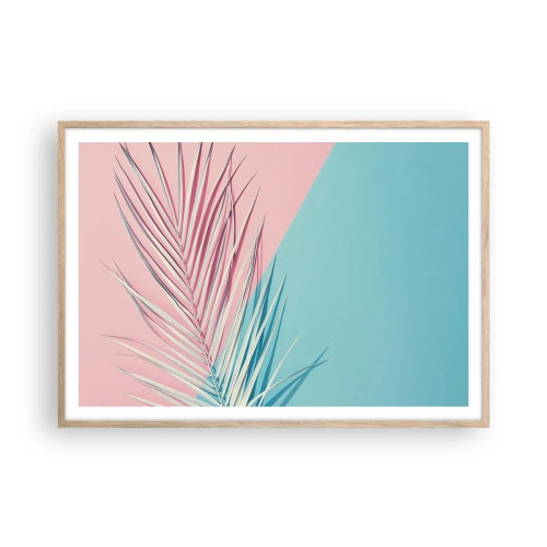 Affiche dans un chêne clair - Poster - Impression tropicale - 100x70 cm