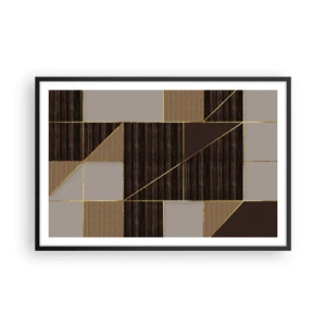 Affiche dans un cadre noir - Poster - Mozaique de bronze et d'or - 91x61 cm