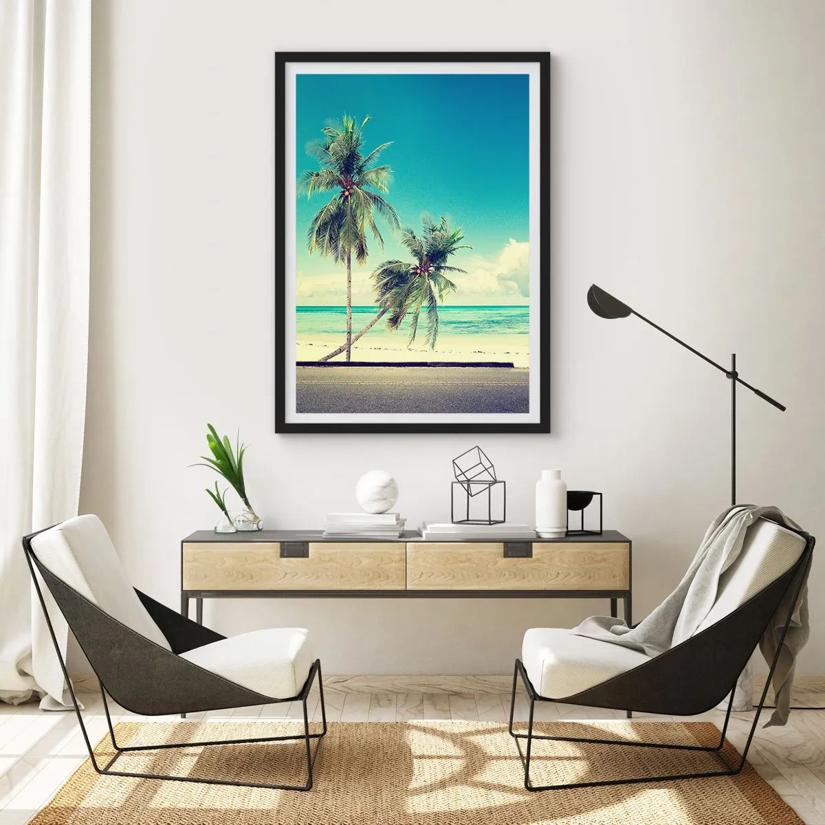 Affiche dans un cadre noir - Poster - Il est temps de commencer les vacances - 70x100 cm