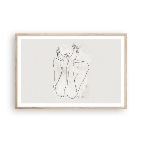 Affiche dans un chêne clair - Poster - Instant de rêve - 91x61 cm