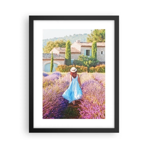 Affiche dans un cadre noir - Poster - Fille de la lavande - 30x40 cm