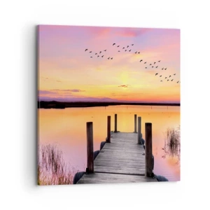 Impression sur toile - Image sur toile - Aube silencieuse violette - 70x70 cm